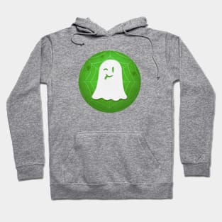 Cute Ghost - green spiderweb Hoodie